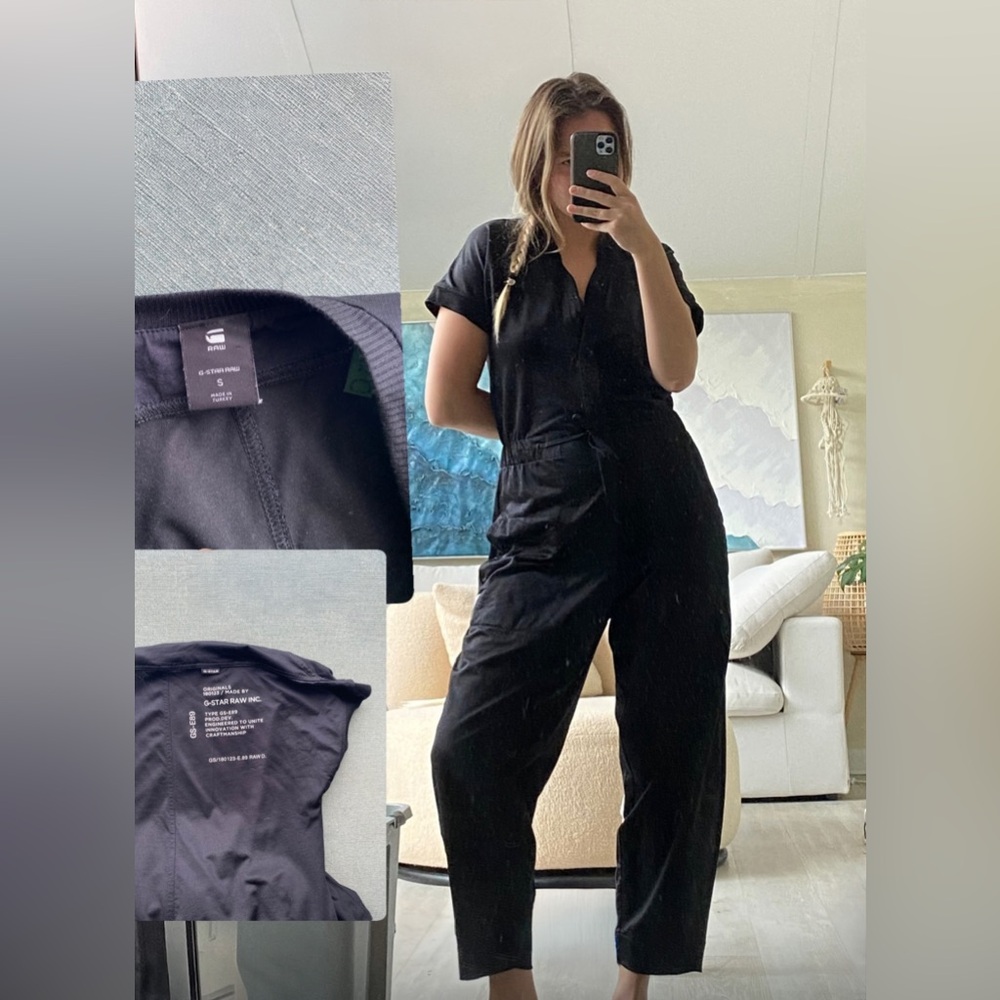G-Star Black Short Sleeve Utility Jumpsuit